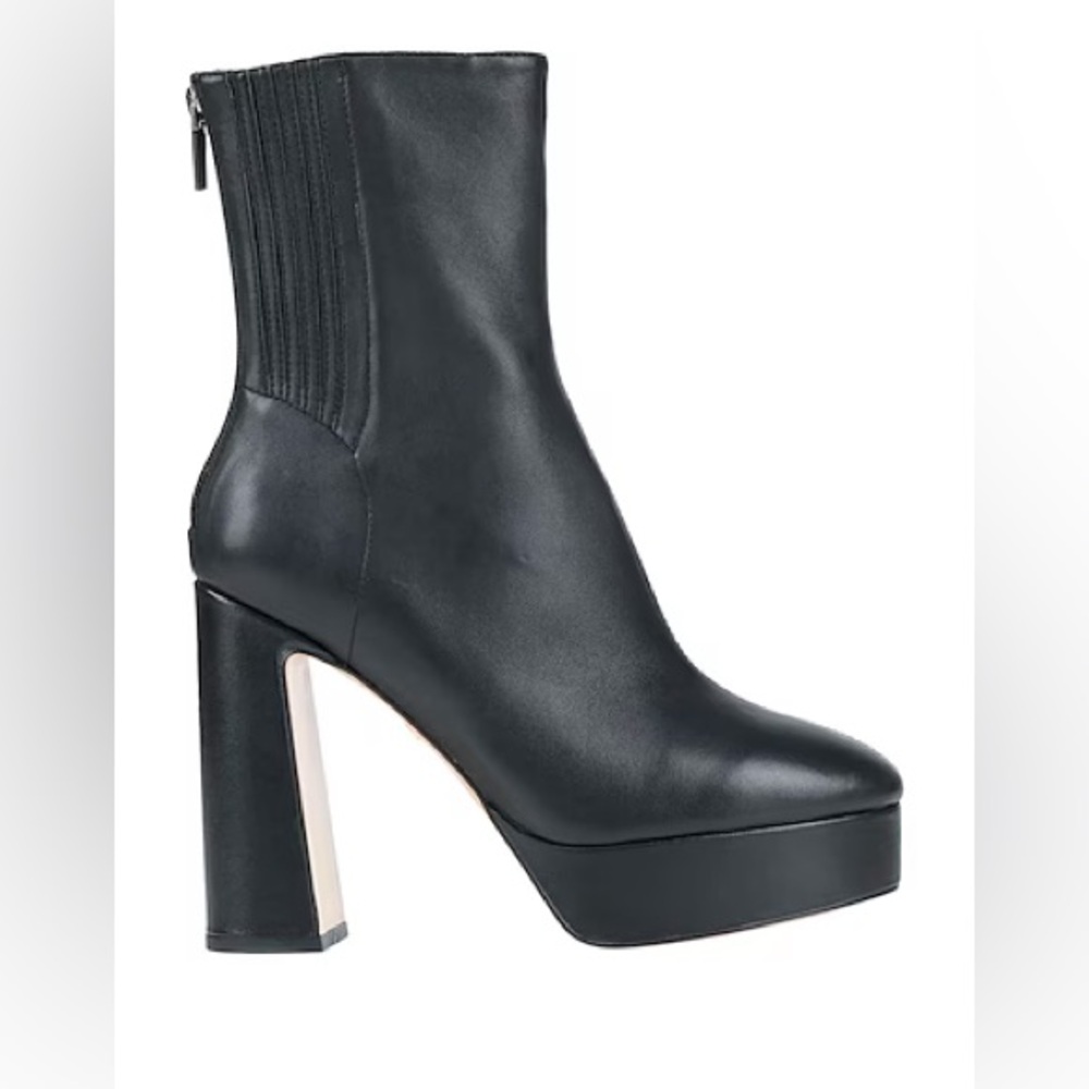 Anthropologie Lola Cruz Leste Black Napa Leather Platform Ankle Boots 41